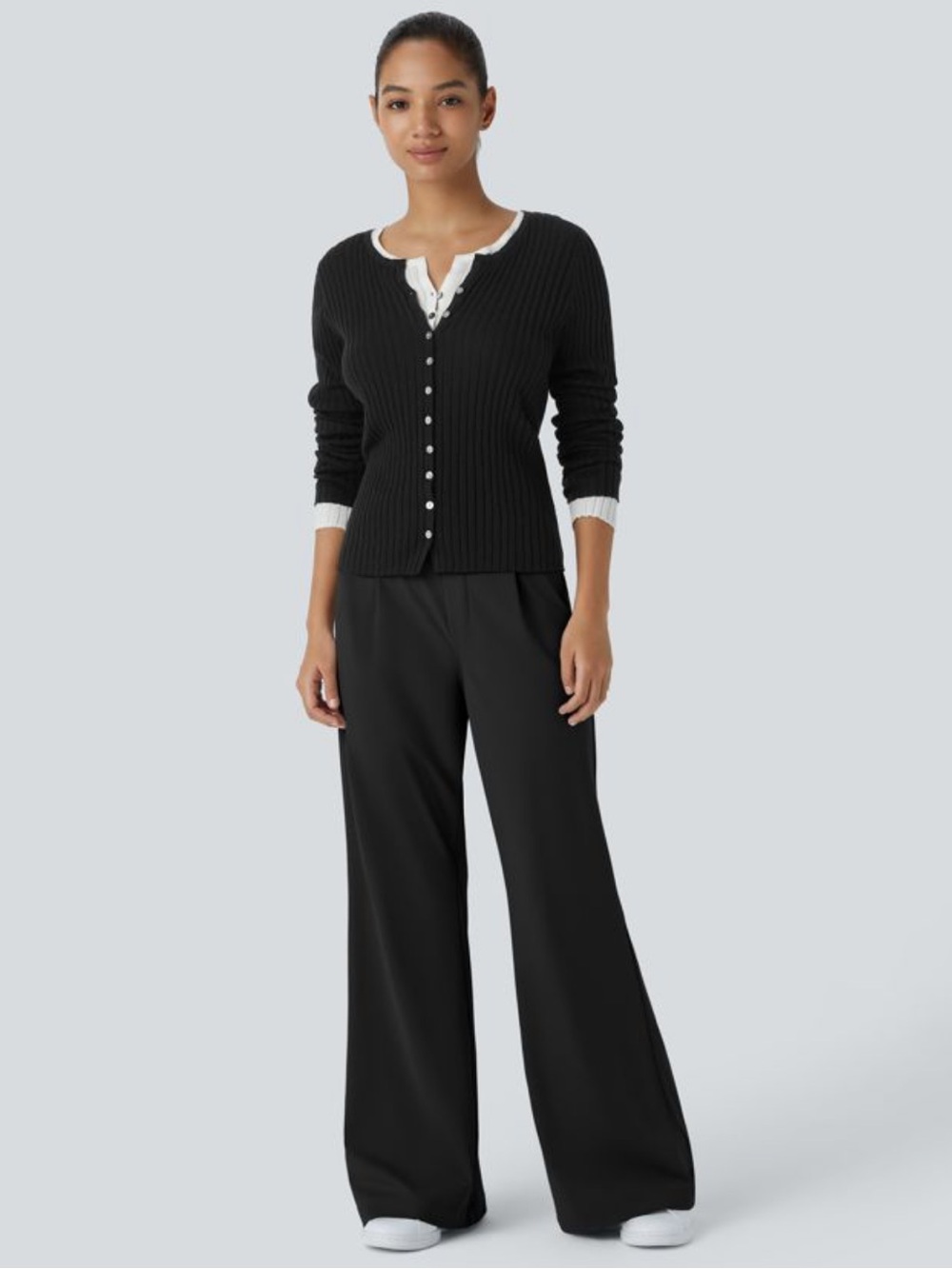NWT ($65.95) Halara Flex™ DayStretch Black High Waisted Pocket Work Flare Pants